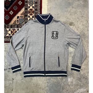 Polo Ralph Lauren Football Club Track Jacket Men's Size Large Grey Skull Crest